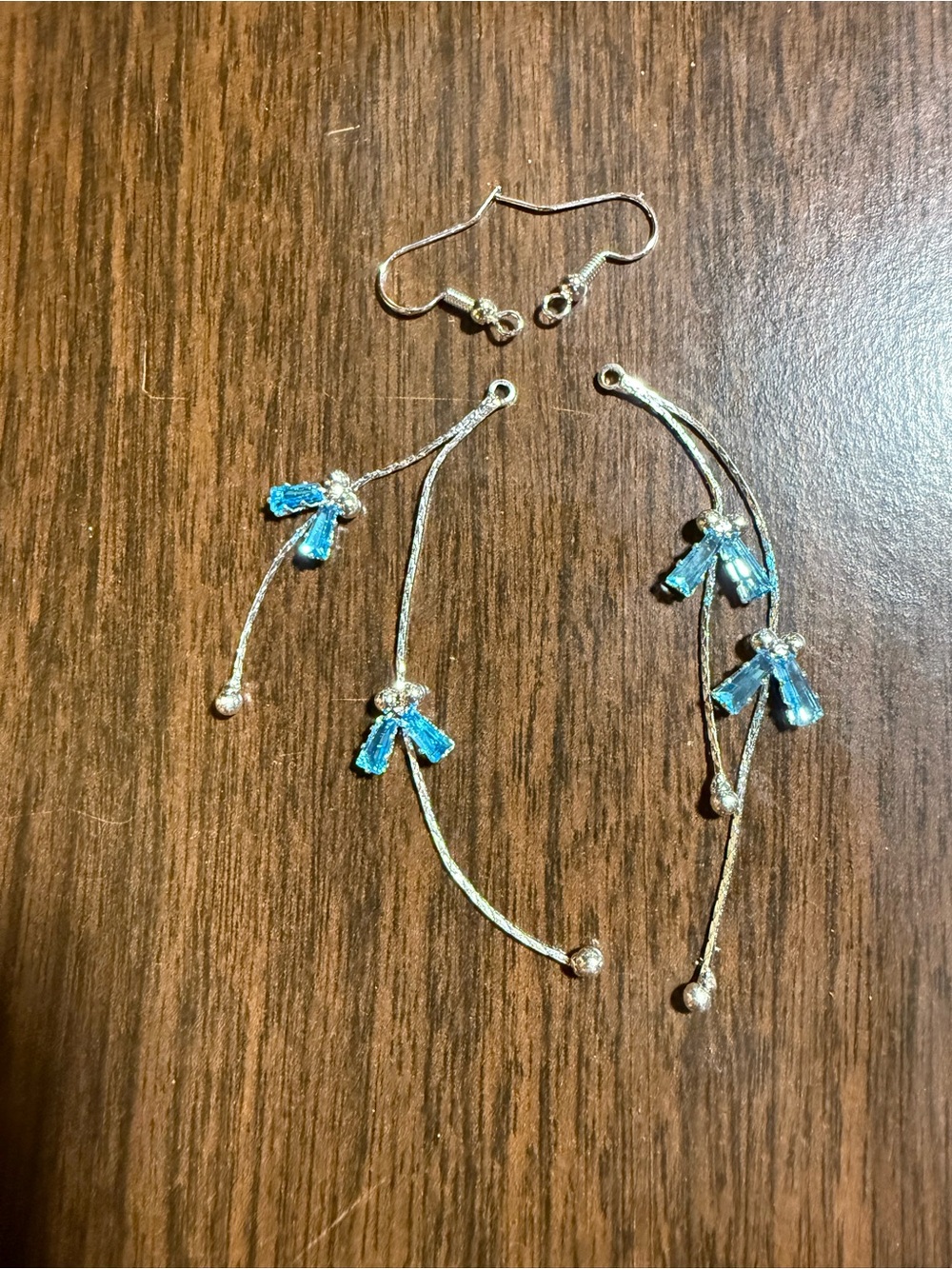 Elegant Blue Crystal Dangle Earrings - Women Jewelry